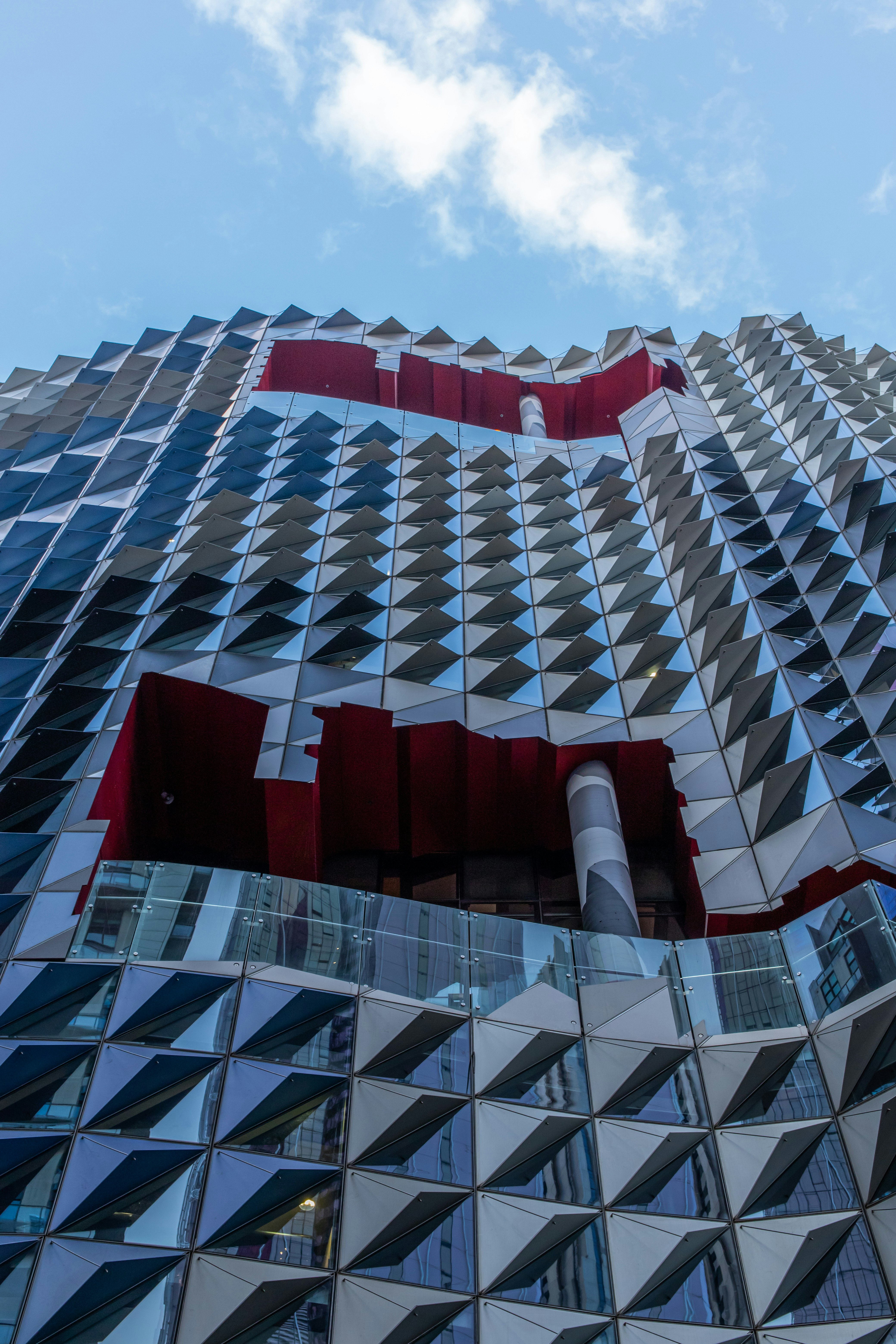 red white and blue building